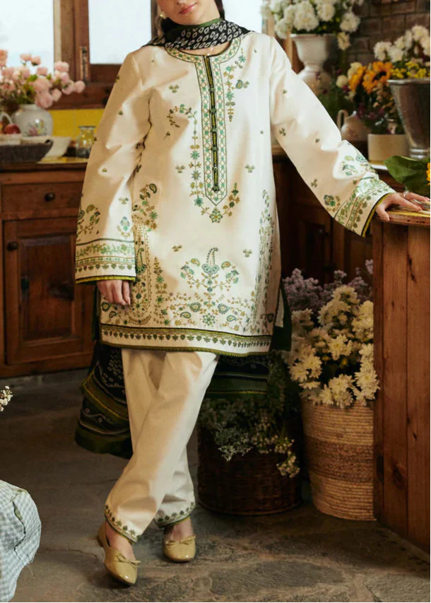 Grace S958-Embroidered 3PC Lawn Dress With Embroidered Lawn Dupatta.