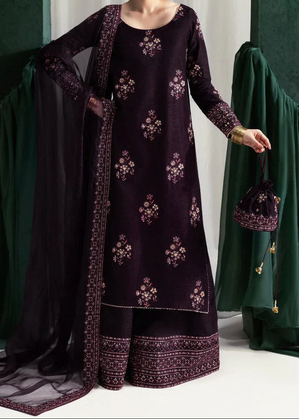 Grace Z-(W774 ) - Stitched Embroidered Sequence 3pc Marina Dress With Embroidered Sequence Chiffon Dupatta.