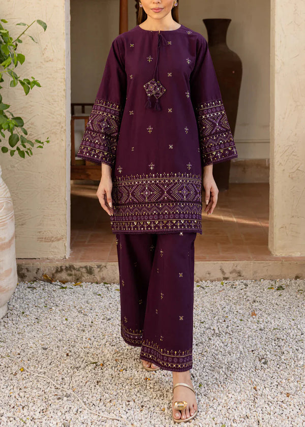 Grace Z-(S1081)- Stitched Embroidered 2pc Lawn Dress