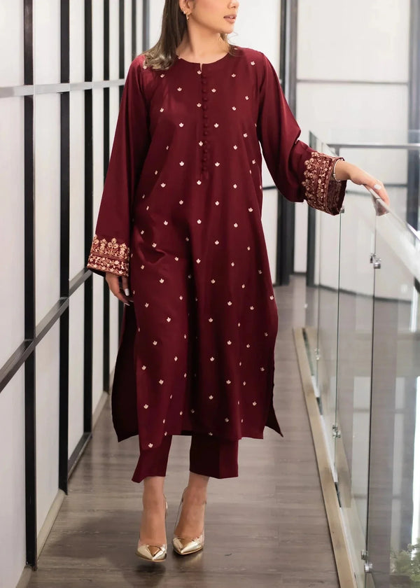 Grace Z-(S747)- Stitched Embroidered 2pc Lawn Dress.