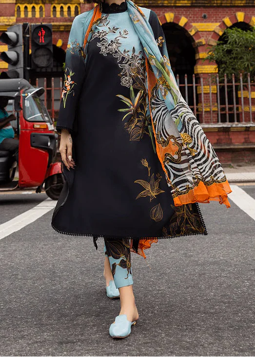 Grace W810 - Digital Printed 3pc Karandi Dress With Digital Printed Karandi Shawl.