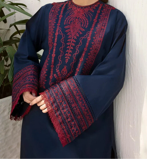 Grace Z-(W442) - Stitched Embroidered 2pc khaddar dress