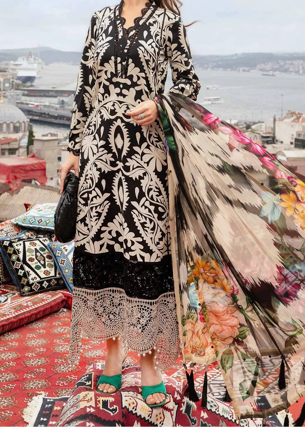 Grace W804 - Digital Printed 3pc Karandi Dress With Digital Printed Karandi Shawl.